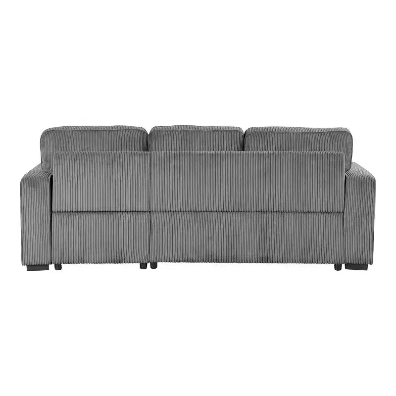 HOMES: Inside + Out Paeke Sleeper Sectional Sofa Corduroy with Storage Chaise and Reversible