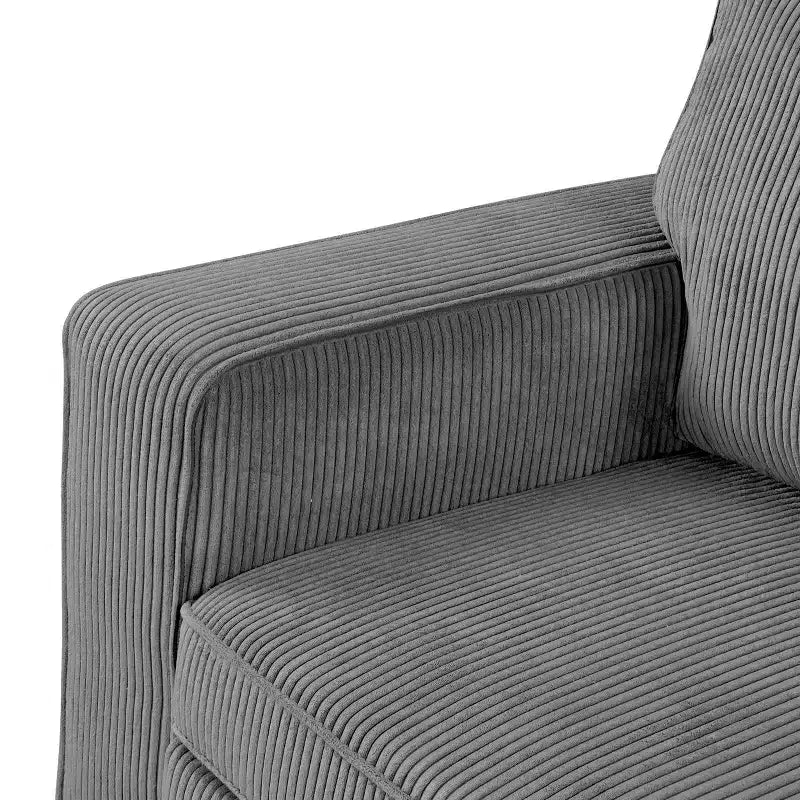 HOMES: Inside + Out Paeke Sleeper Sectional Sofa Corduroy with Storage Chaise and Reversible