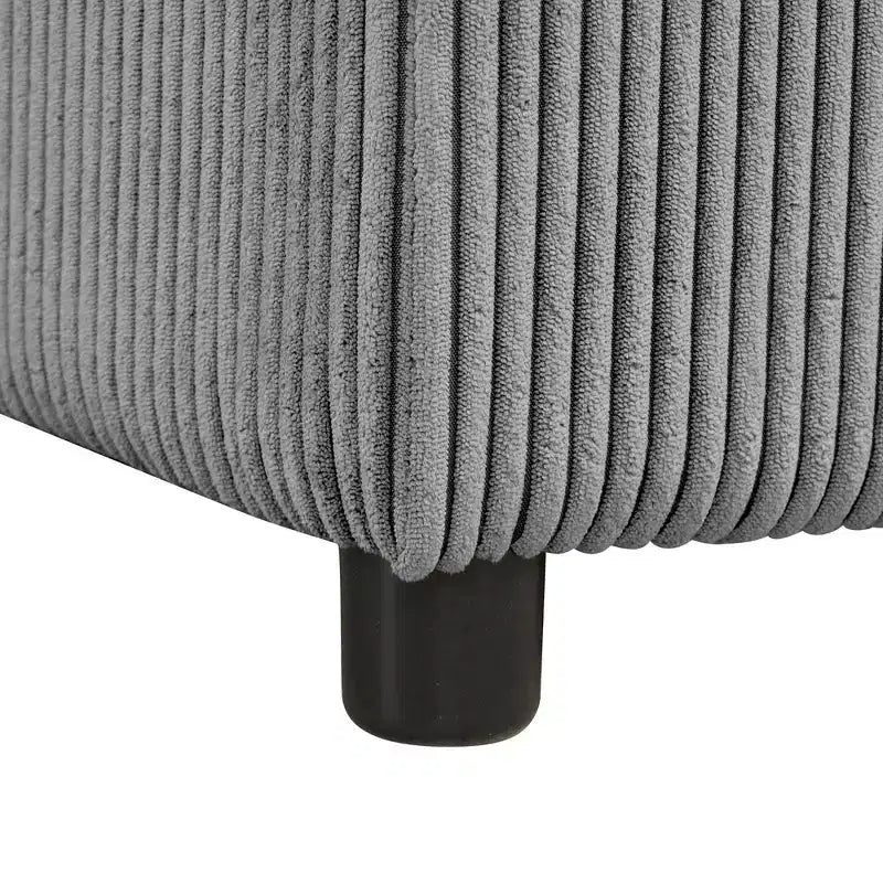 HOMES: Inside + Out Paeke Sleeper Sectional Sofa Corduroy with Storage Chaise and Reversible