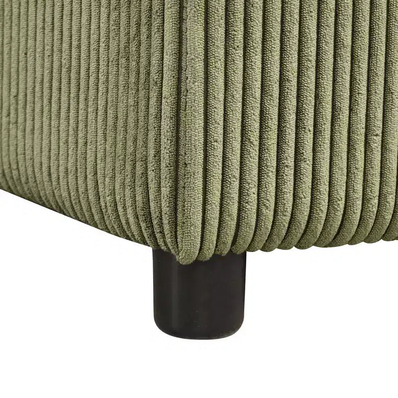 HOMES: Inside + Out Paeke Sleeper Sectional Sofa Corduroy with Storage Chaise and Reversible