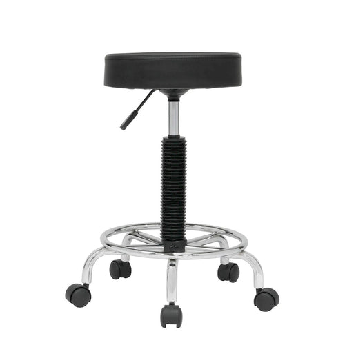 Calico Designs Padded, Rolling, Height Adjustable Stool with Footring