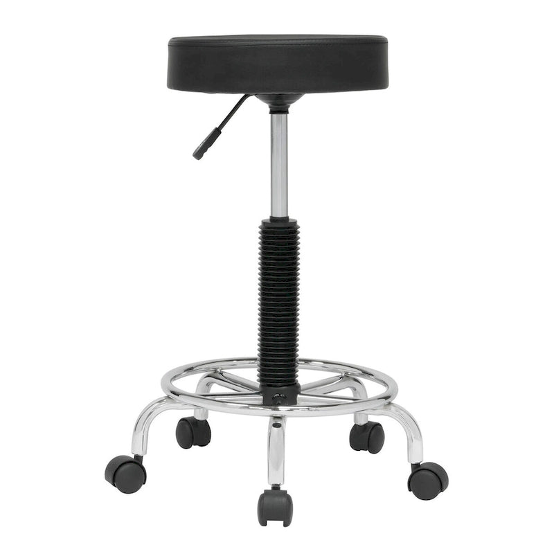 Calico Designs Padded, Rolling, Height Adjustable Stool with Footring