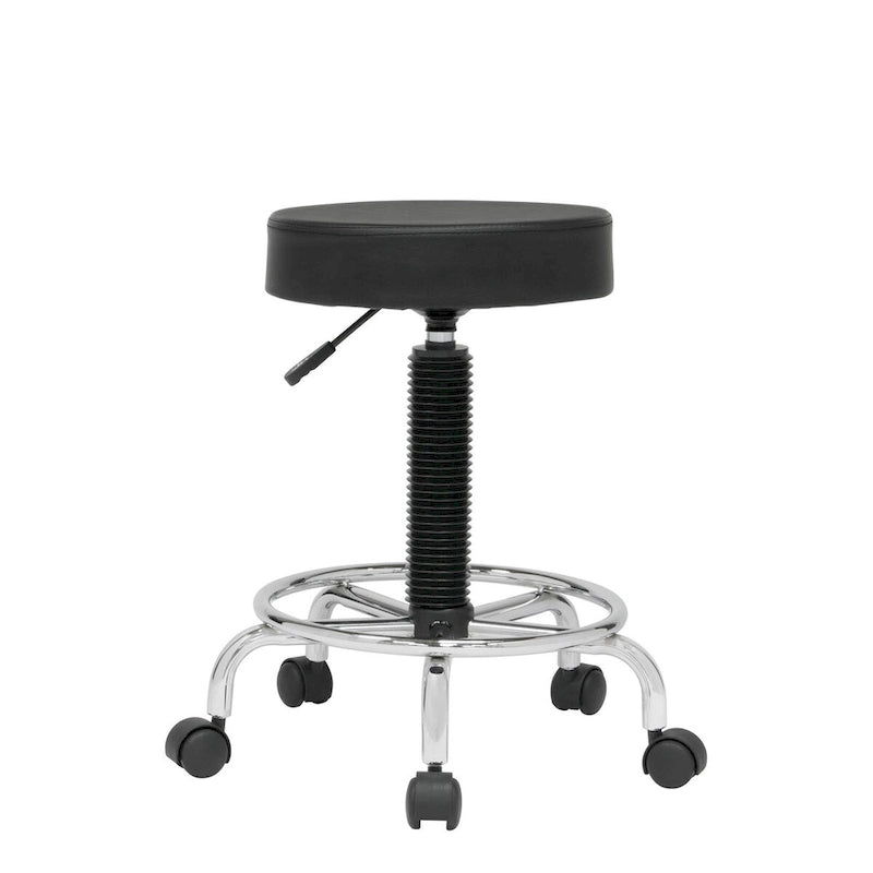 Calico Designs Padded, Rolling, Height Adjustable Stool with Footring
