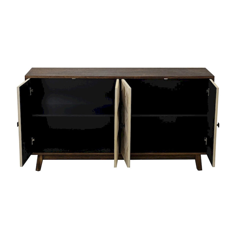 59.84 4 Doors Vintage Sideboard,Freestanding Sideboard Storage Cabinet