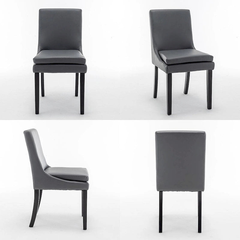 Modern Armless Padded Dining Chairs, Set of 2, with Solid Wood Legs, Suitable for Kitchen, Dining Room