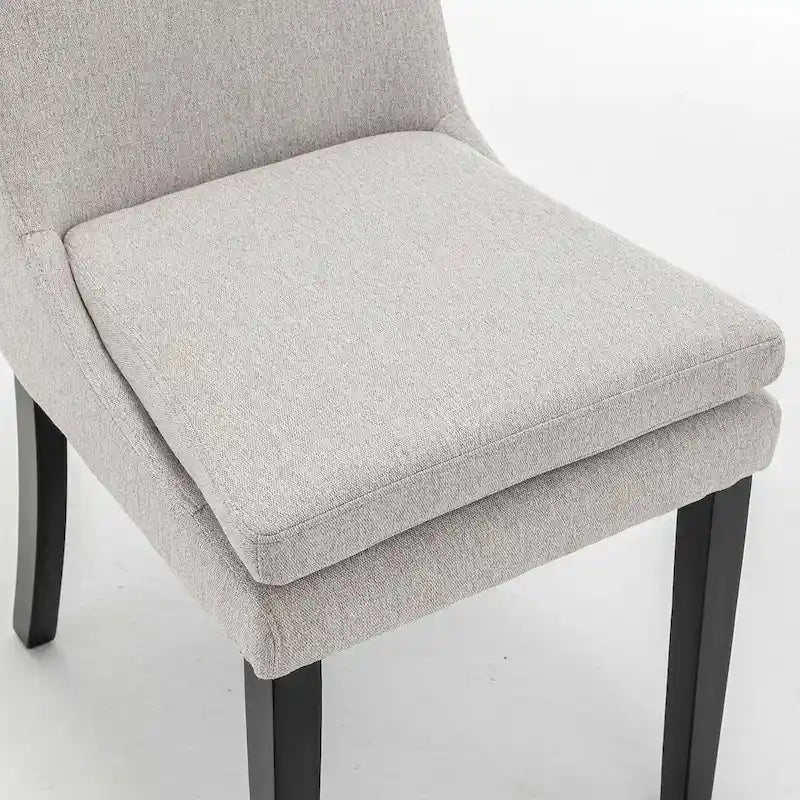 Modern Armless Padded Dining Chairs, Set of 2, with Solid Wood Legs, Suitable for Kitchen, Dining Room