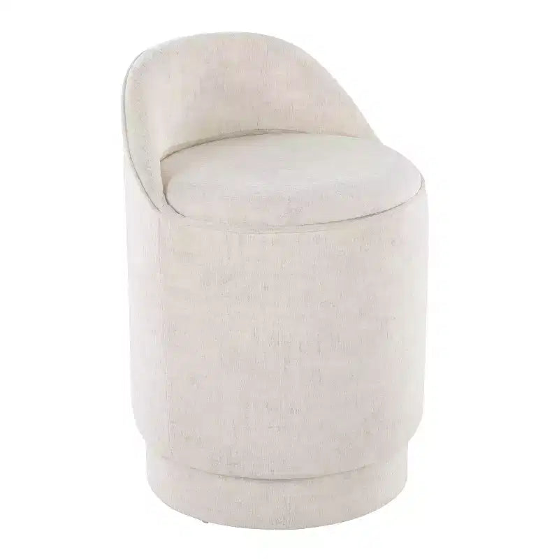 LumiSource Marla Upholstered Vanity Stool Fabric
