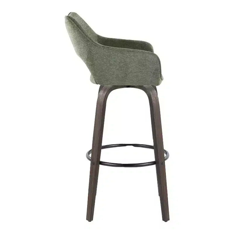 LumiSource Set of 2 Mustang Barstools Dark Fabric/Black Metal