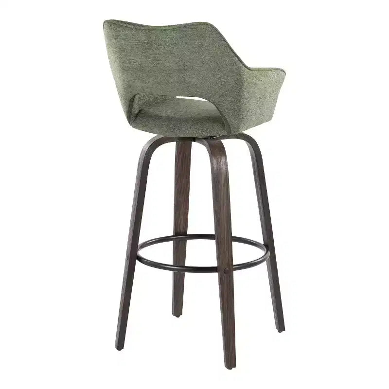 LumiSource Set of 2 Mustang Barstools Dark Fabric/Black Metal