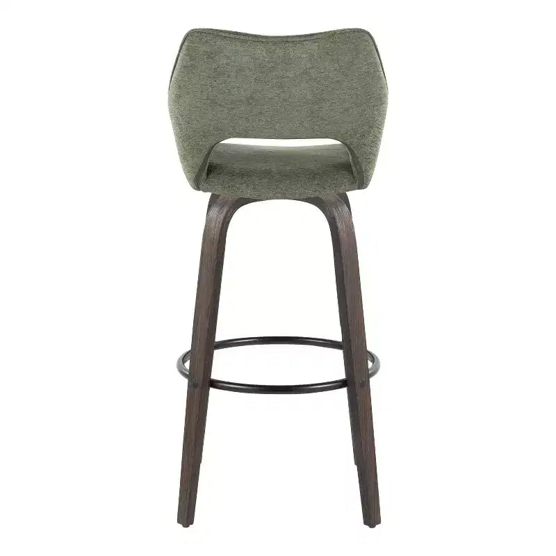LumiSource Set of 2 Mustang Barstools Dark Fabric/Black Metal