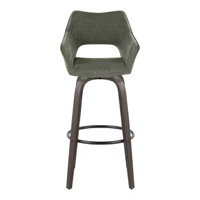 LumiSource Set of 2 Mustang Barstools Dark Fabric/Black Metal