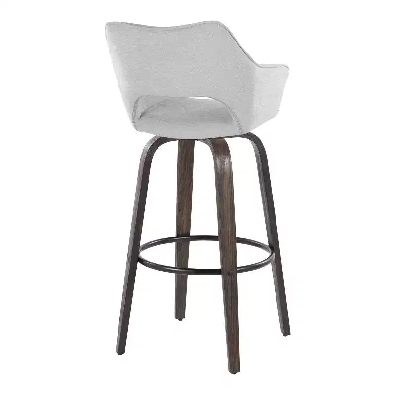 LumiSource Set of 2 Mustang Barstools Dark Fabric/Black Metal