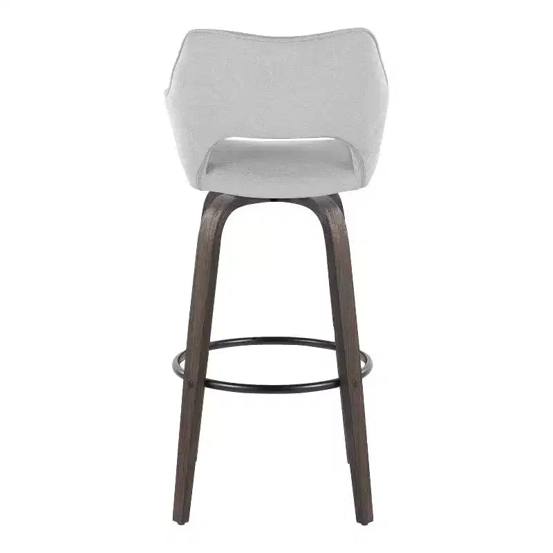 LumiSource Set of 2 Mustang Barstools Dark Fabric/Black Metal