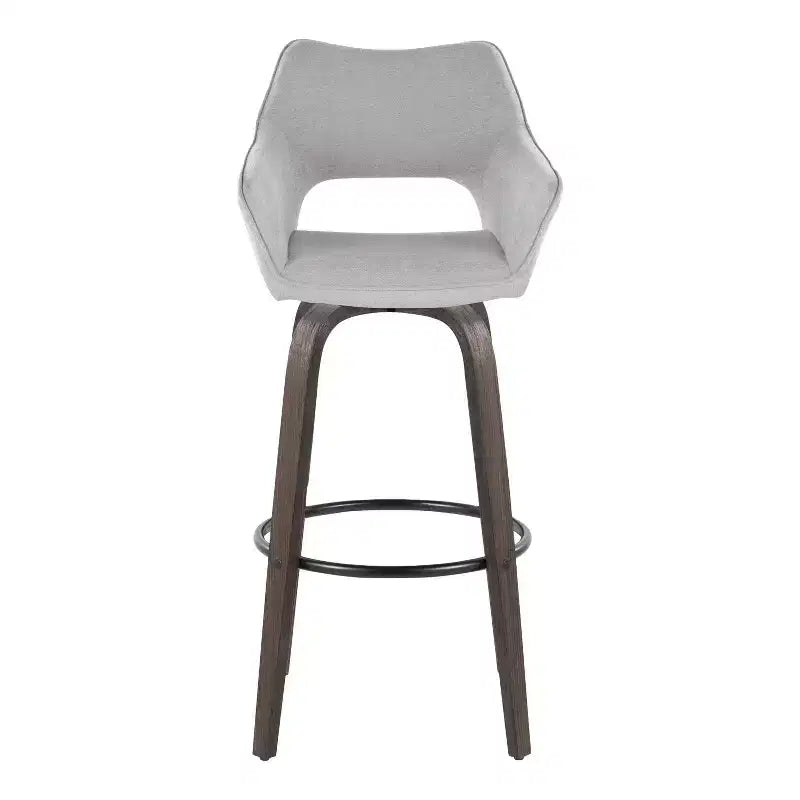LumiSource Set of 2 Mustang Barstools Dark Fabric/Black Metal