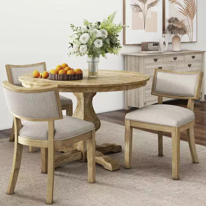 Christopher Knight Home Set of 2 Noah Indoor Rubberwood Upholstery Dining Chairs