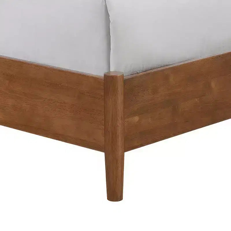 HOMES: Inside + Out 3pc Riverstone Mid-Century Modern Boucle Bedroom Set with 2 Nightstands Walnut