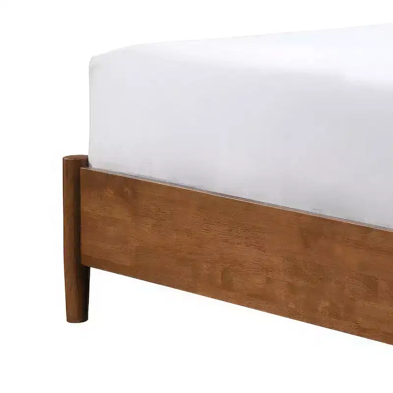 HOMES: Inside + Out 3pc Riverstone Mid-Century Modern Boucle Bedroom Set with 2 Nightstands Walnut