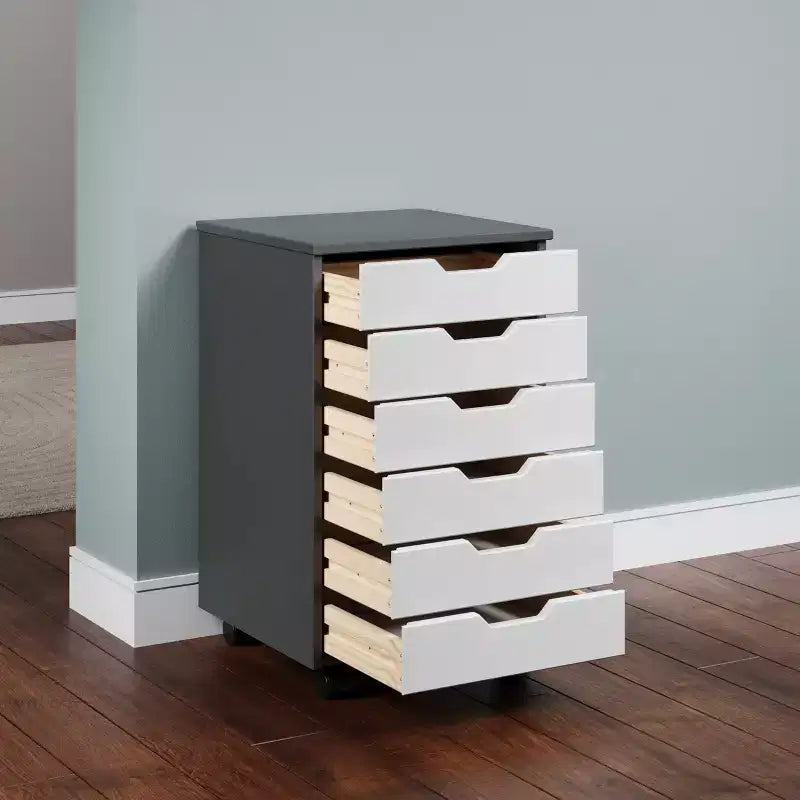 Chariot de rangement Trendfurn Omnia large à 6 tiroirs