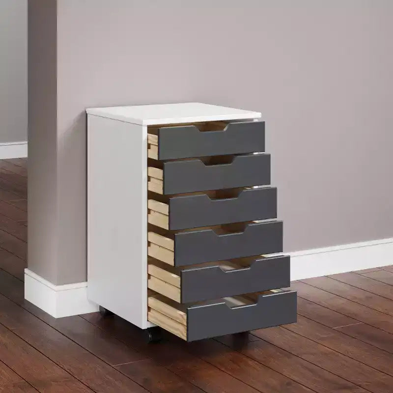Chariot de rangement Trendfurn Omnia large à 6 tiroirs