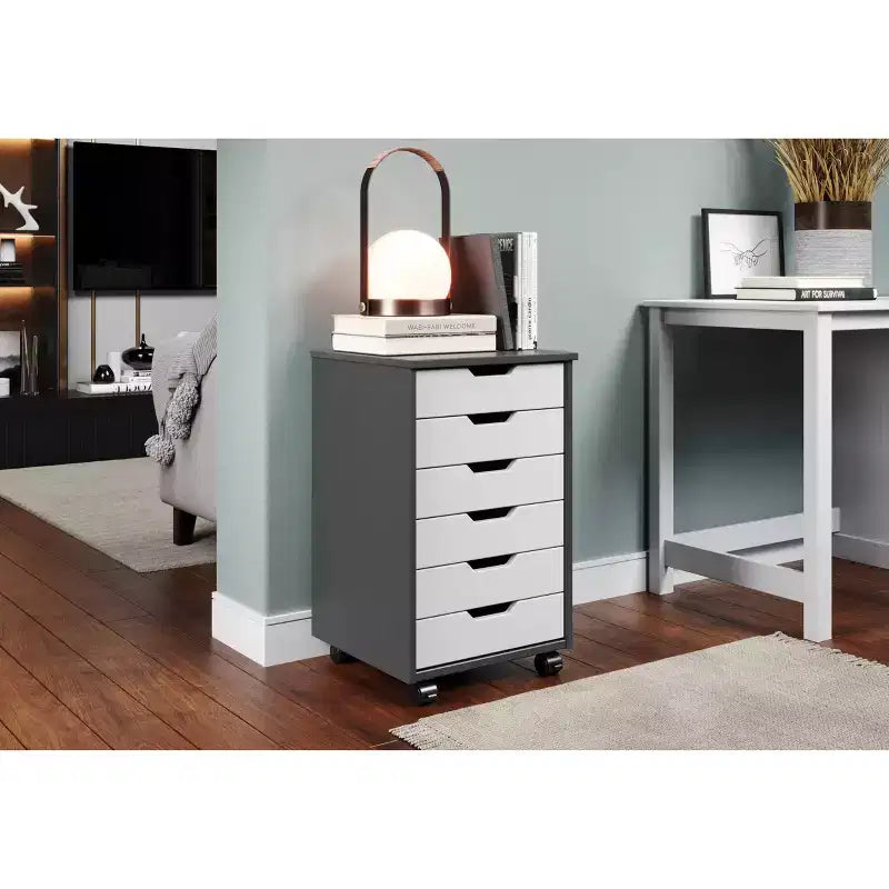 Chariot de rangement Trendfurn Omnia large à 6 tiroirs