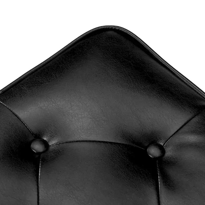 Glitzhome Set of 2 22 W Leatherette Button-tufted Foot Stools Ottomans