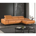 Furniture of America Jacques Modern Low Profile Leather L-Shaped Sectional with Chaise