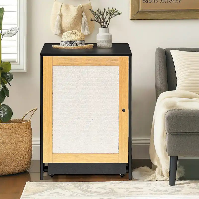 Cat Litter Box Enclosure, Hidden Cat Washroom, Kitty End Table, Litter cabinet with sisal door