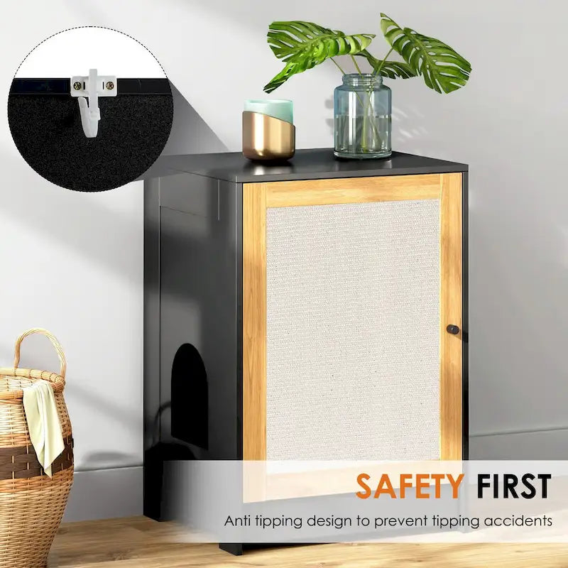 Cat Litter Box Enclosure, Hidden Cat Washroom, Kitty End Table, Litter cabinet with sisal door