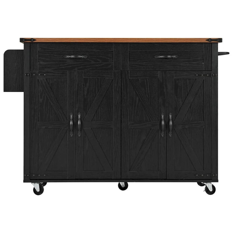 53.5 Farmhouse Kitchen Island with Power Outlet