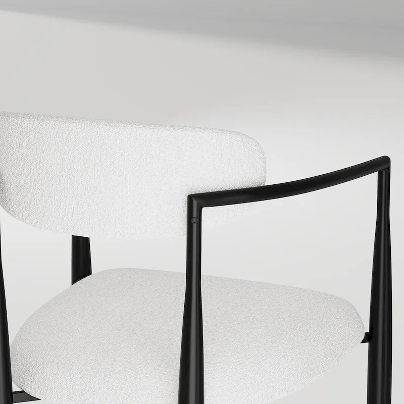 9 - Piece 94.48  Modern Minimalist Extendable Sintered Stone Top Dining Set with 8 Fabric Chairs