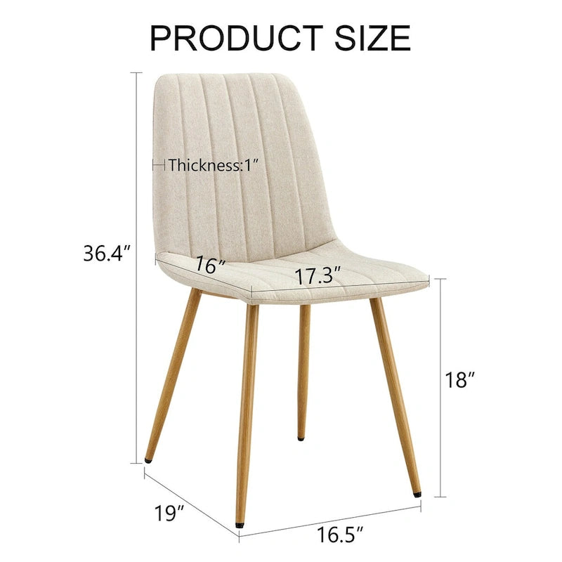 Linen Upholstered Metal Leg Side Chair (Set of 4)