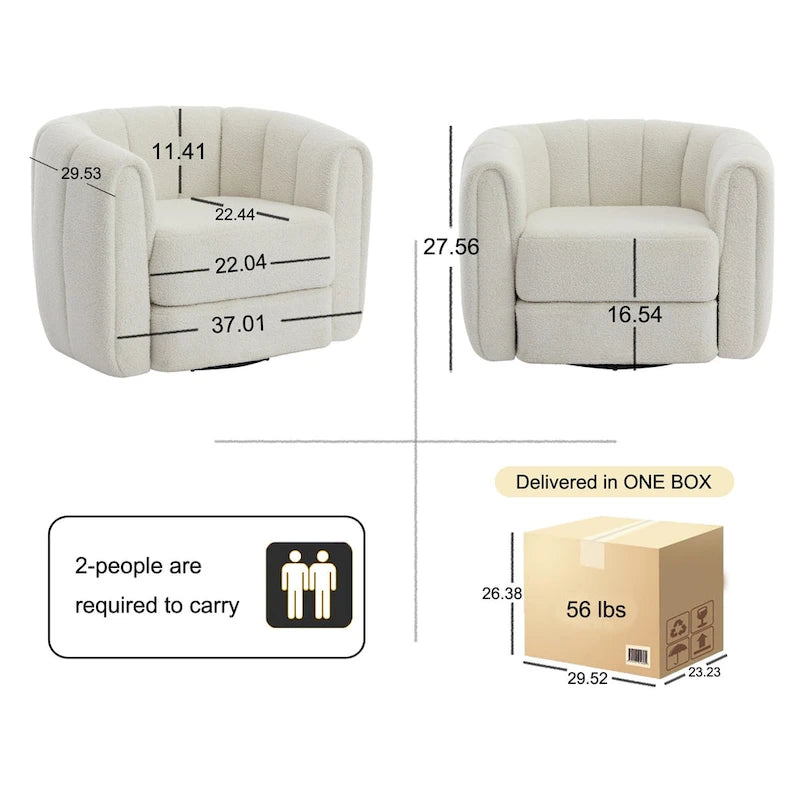 Modern Upholstered Swivel Accent Barrel Chair