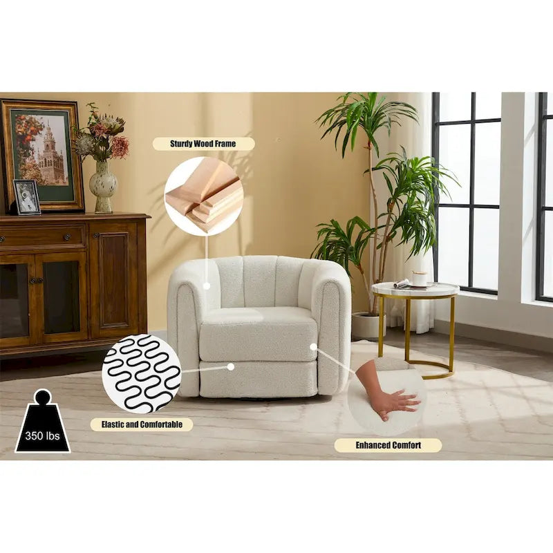 Modern Upholstered Swivel Accent Barrel Chair