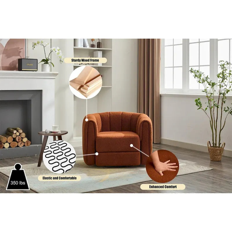 Modern Upholstered Swivel Accent Barrel Chair