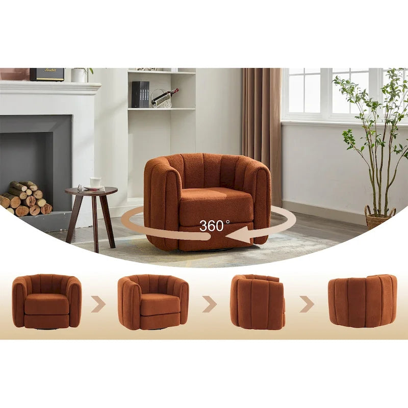 Modern Upholstered Swivel Accent Barrel Chair