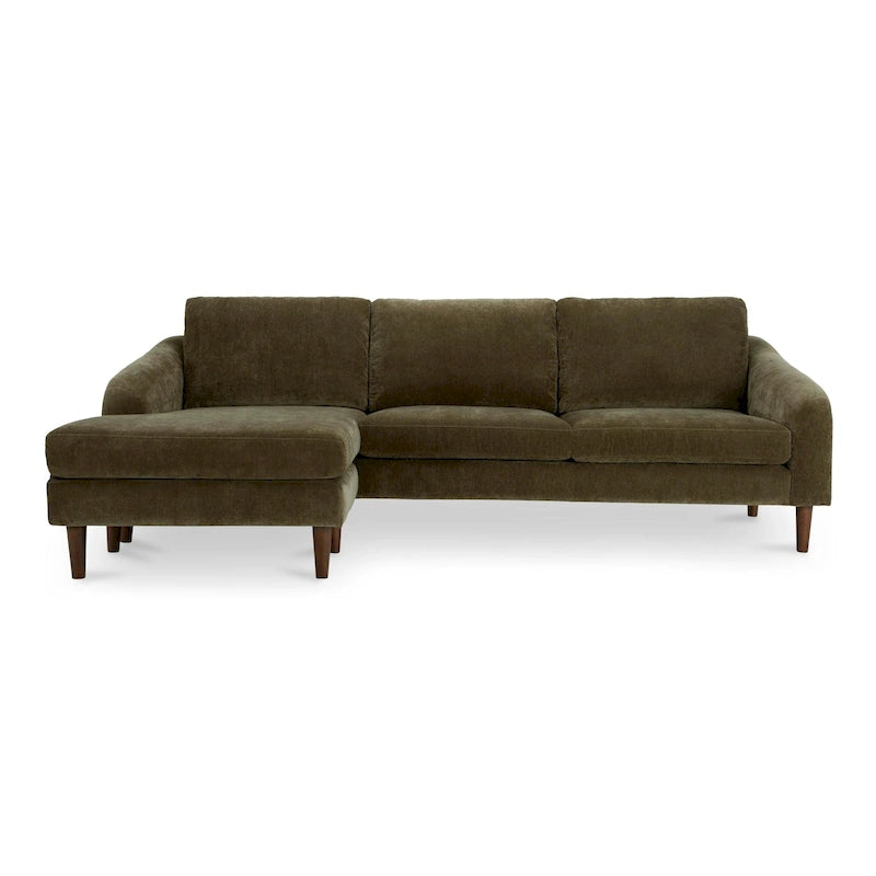 NADAAL STUDIOS Drew, Sectional with Reversible Chaise, Dark Brown - 98 X 59.2 X 33.5