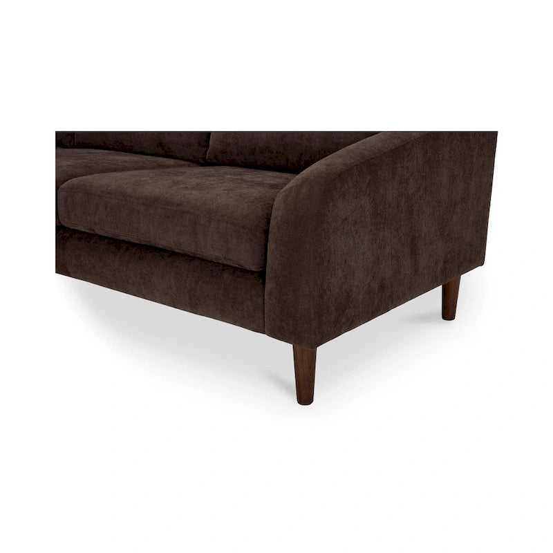 NADAAL STUDIOS Drew, Sectional with Reversible Chaise, Dark Brown - 98 X 59.2 X 33.5