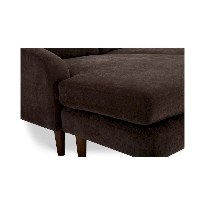 NADAAL STUDIOS Drew, Sectional with Reversible Chaise, Dark Brown - 98 X 59.2 X 33.5