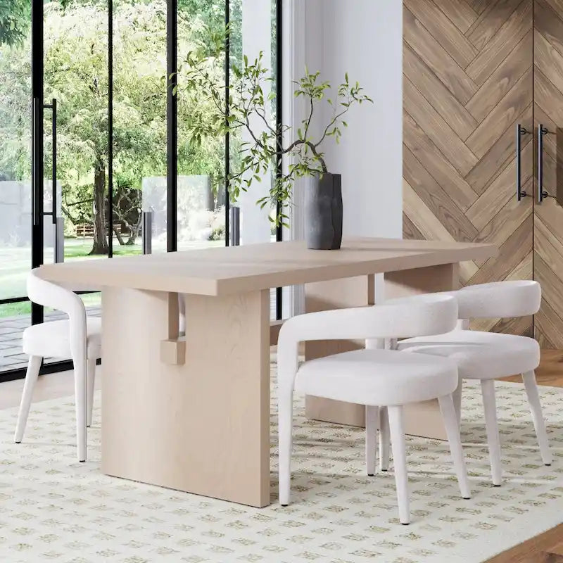 Briggs Modern Dining Table for 6, Small Rectangle Dining Table with Solid Wood Legs