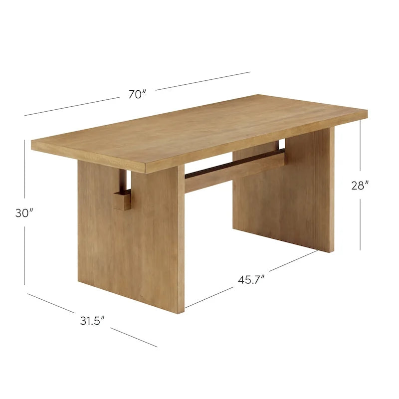 Briggs Modern Dining Table for 6, Small Rectangle Dining Table with Solid Wood Legs