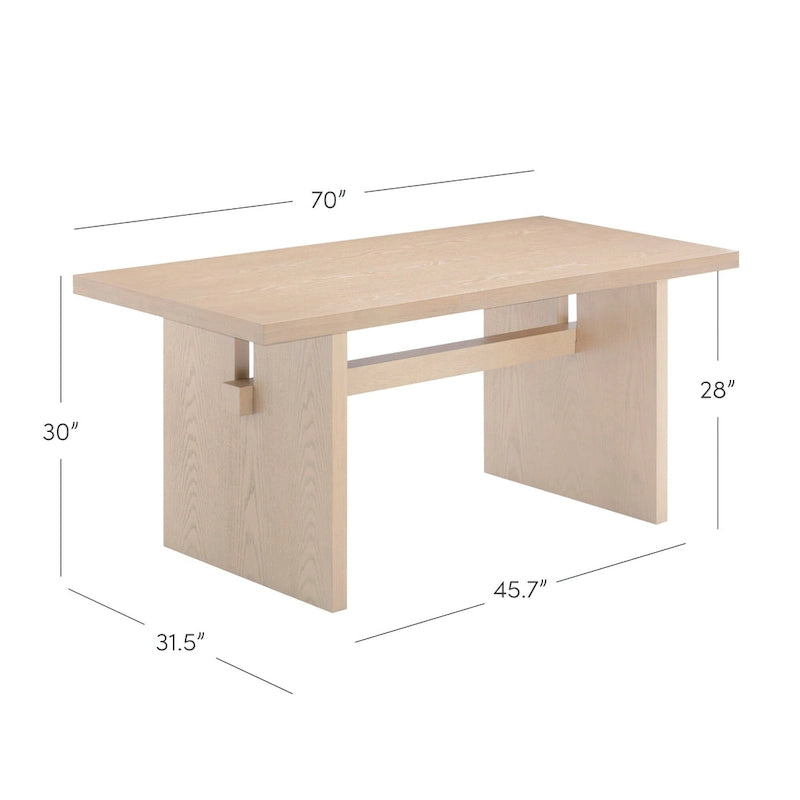 Briggs Modern Dining Table for 6, Small Rectangle Dining Table with Solid Wood Legs