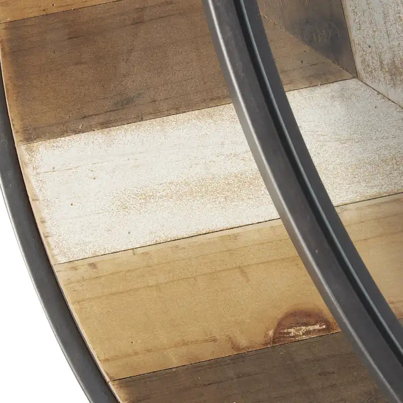 Wooden Nesting Living Room Coffee Table with Clear Glass Top - Set of 2 Gray - Roche River Decor