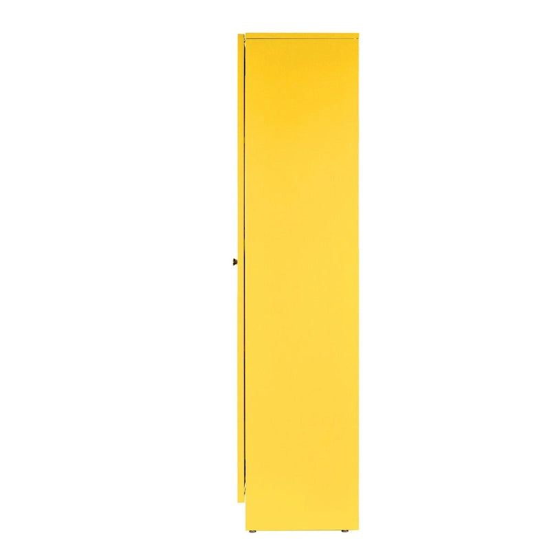 Avidan 70-inch Yellow French Door Metal Cabinet