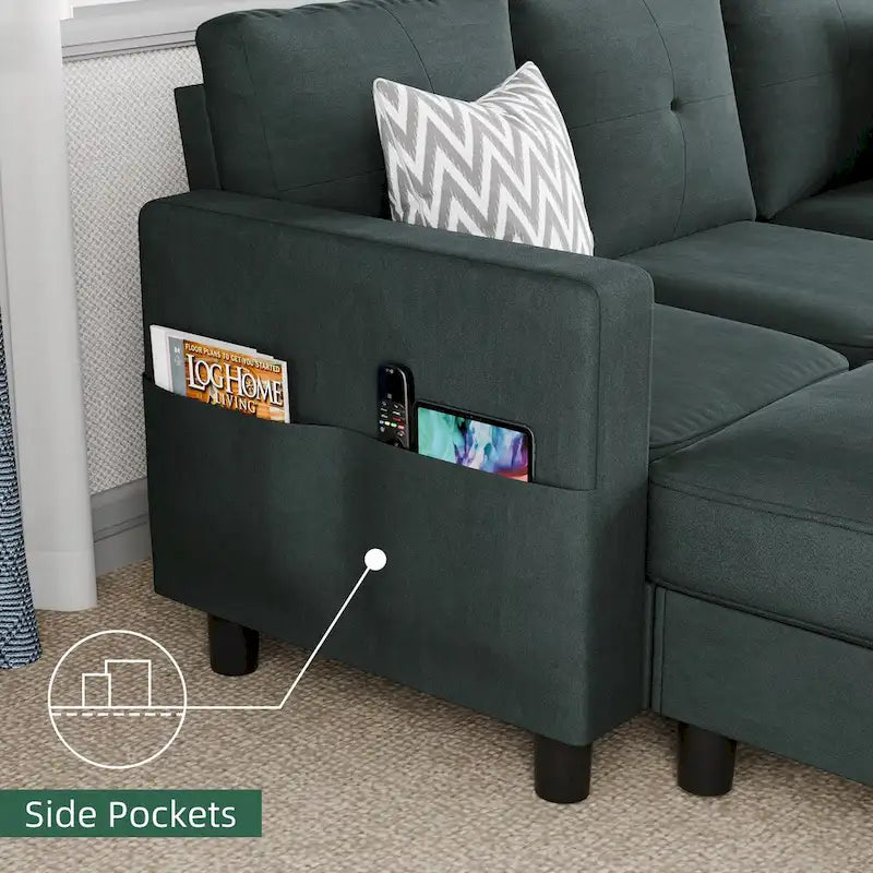 Futzca Convertible Sectional Sofa Couch, L Shaped Couch Sofa