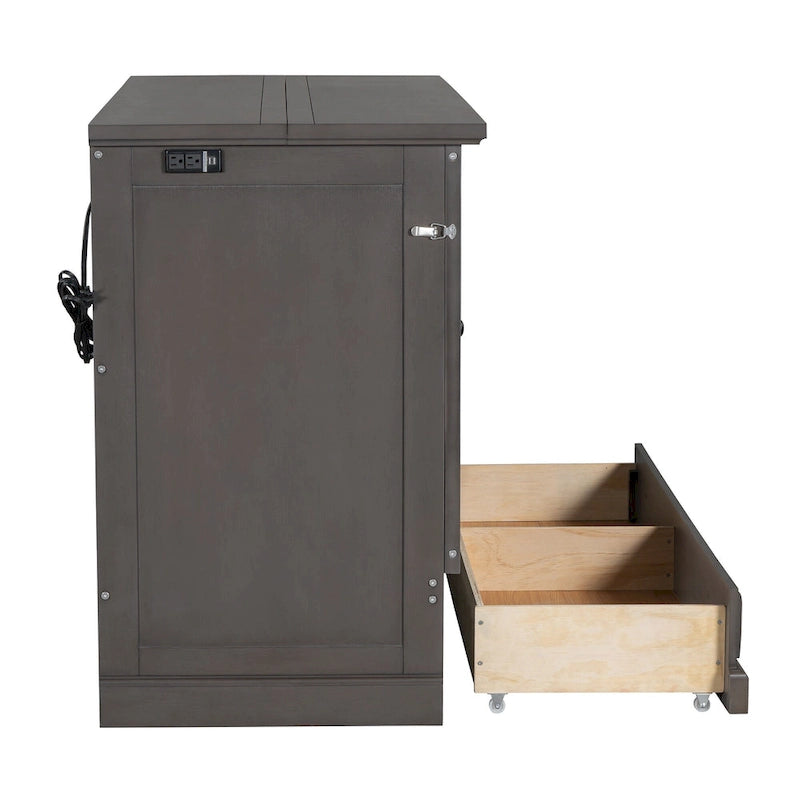 Solid Pine Murphy Bed Chest Cube Cabinet Bed with Drawer