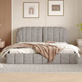 Queen Size Upholstered Platform Bed with Thick Fabric