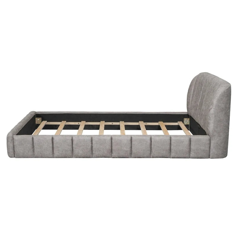 Queen Size Upholstered Platform Bed with Thick Fabric