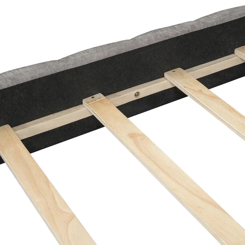 Queen Size Upholstered Platform Bed with Thick Fabric