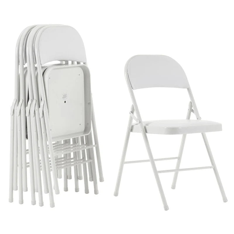 Chaises pliantes élégantes en fer et PVC pour conventions et expositions Blanches