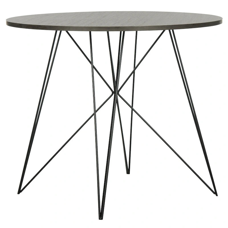 SAFAVIEH Zorana Dark Grey / Black Round Dining Table - 35.4  x 35.4  x 29.5  - 35Wx35Dx30H